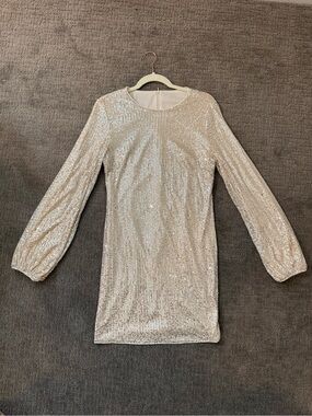 Worn once Glamorous Sequin Bishop Sleeves Mini Dress - Perfect for Parties!